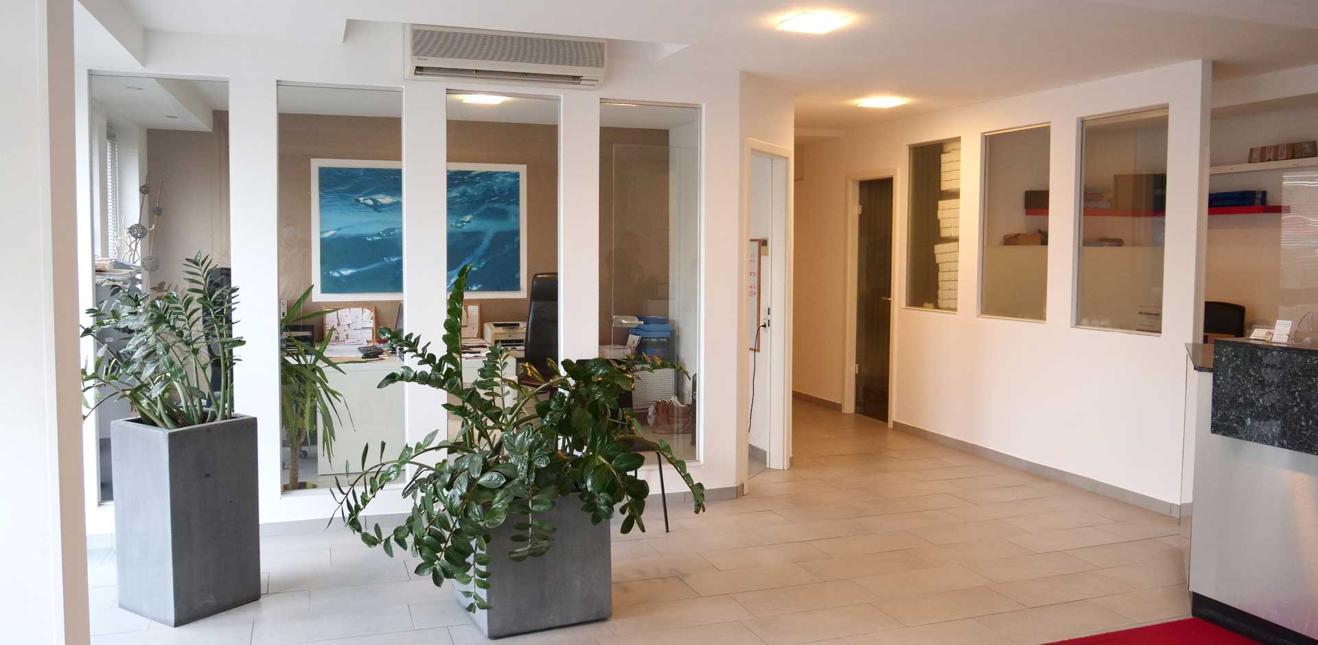 Zahngesundheitszentrum Empfang, Eingang